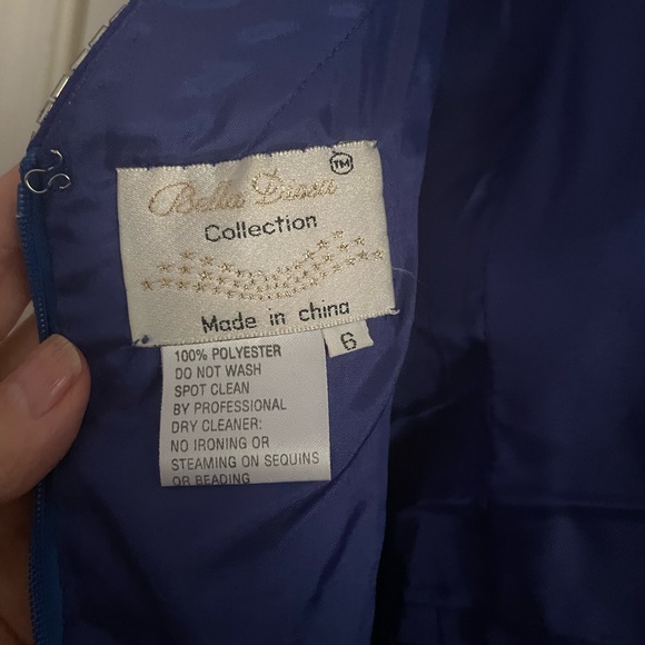 Vintage Gown, Midnight Blue with Silver Sequins and Beads - Picture 11 of 16